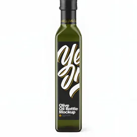 Green Glass Olive Oil Bottle